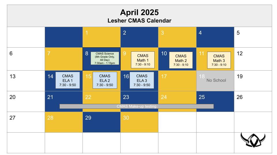 CMAS Schedule at a Glance